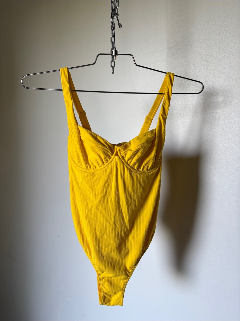 Calzedonia Cobey *YELLOW Ribbed One-Piece Swimsuit from Italia Size Small
